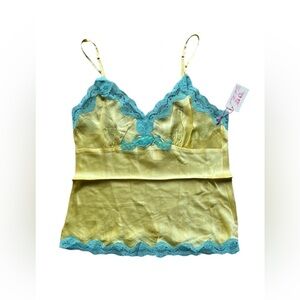 Gold Hawk Sunshine Washable Silk Lace Camisole Size M NWT